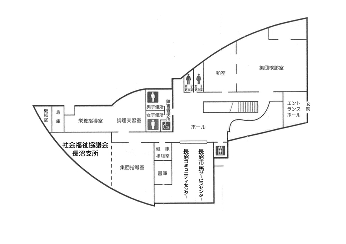 長沼保健センター1階見取り図