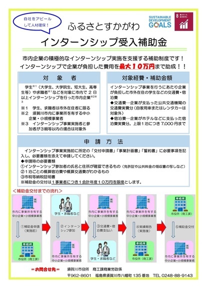 インターンシップ受入補助金