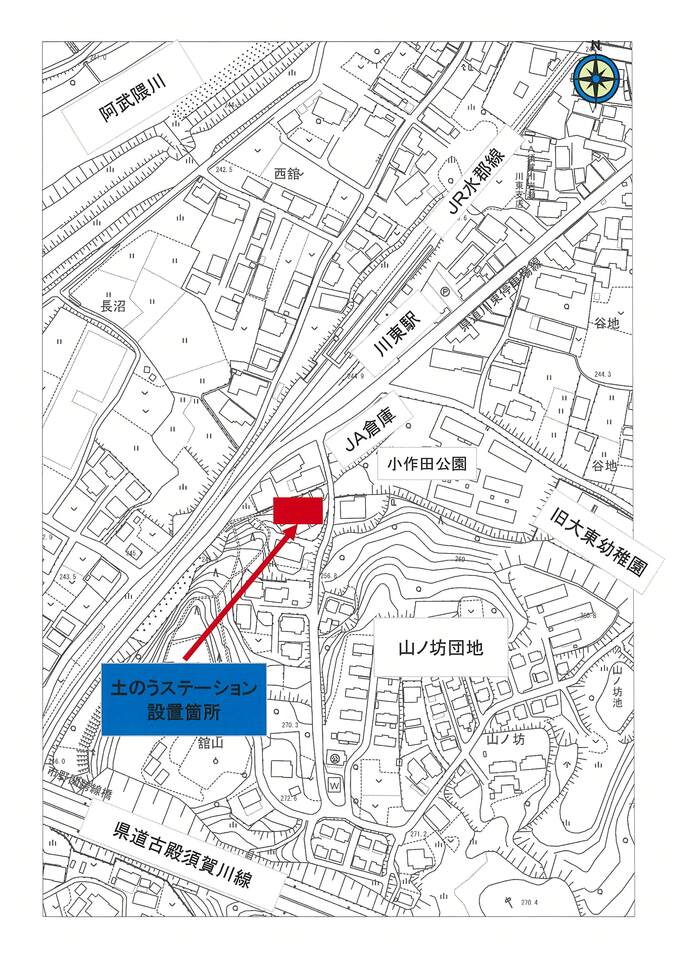 土のうステーション位置図(山ノ坊市営住宅跡地)