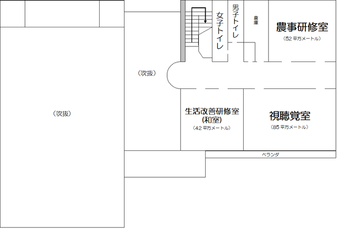 長沼農村環境改善センター2階の見取り図