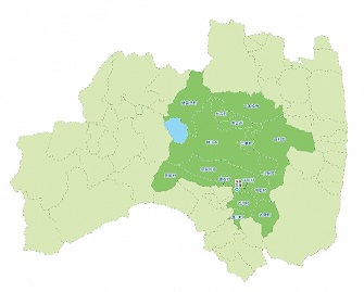 こおりやま広域圏の地図