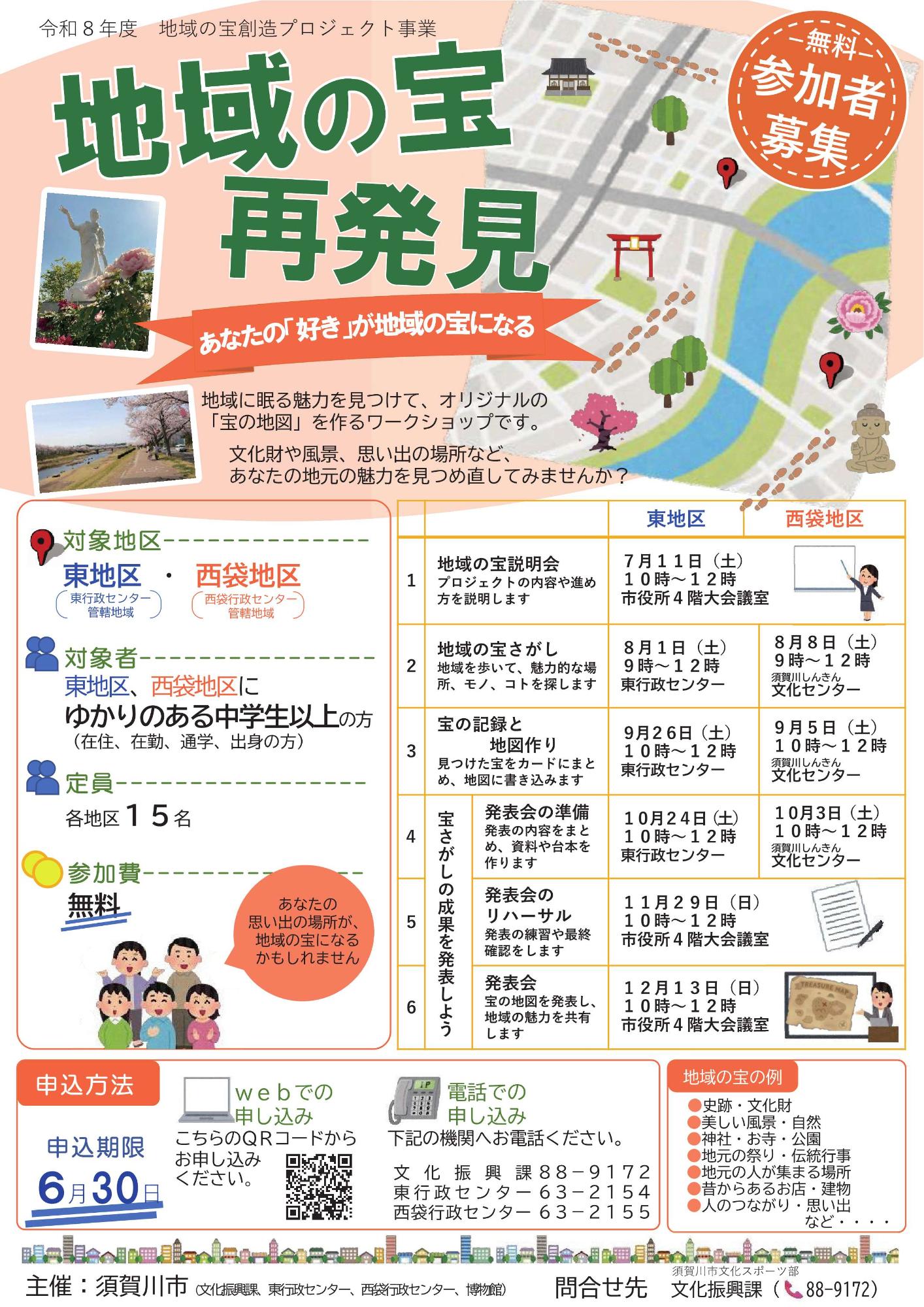 地域の宝ワークショップの募集チラシ