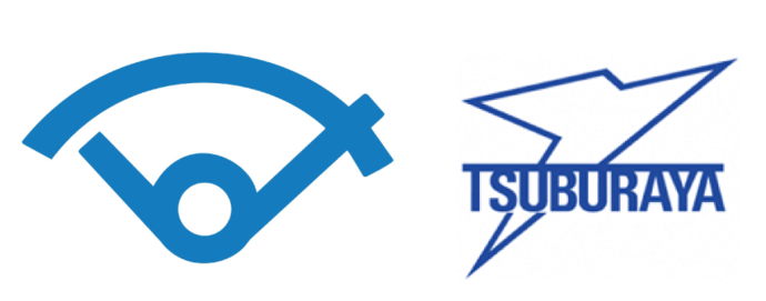 須賀川市のロゴマークと円谷プロダクションのロゴマークが左右に並んだ画像