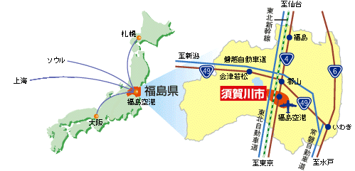 福島空港までの地図