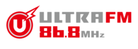 「ULTRA FM 86.8メガヘルツ」と記載されたウルトラFMのロゴマーク