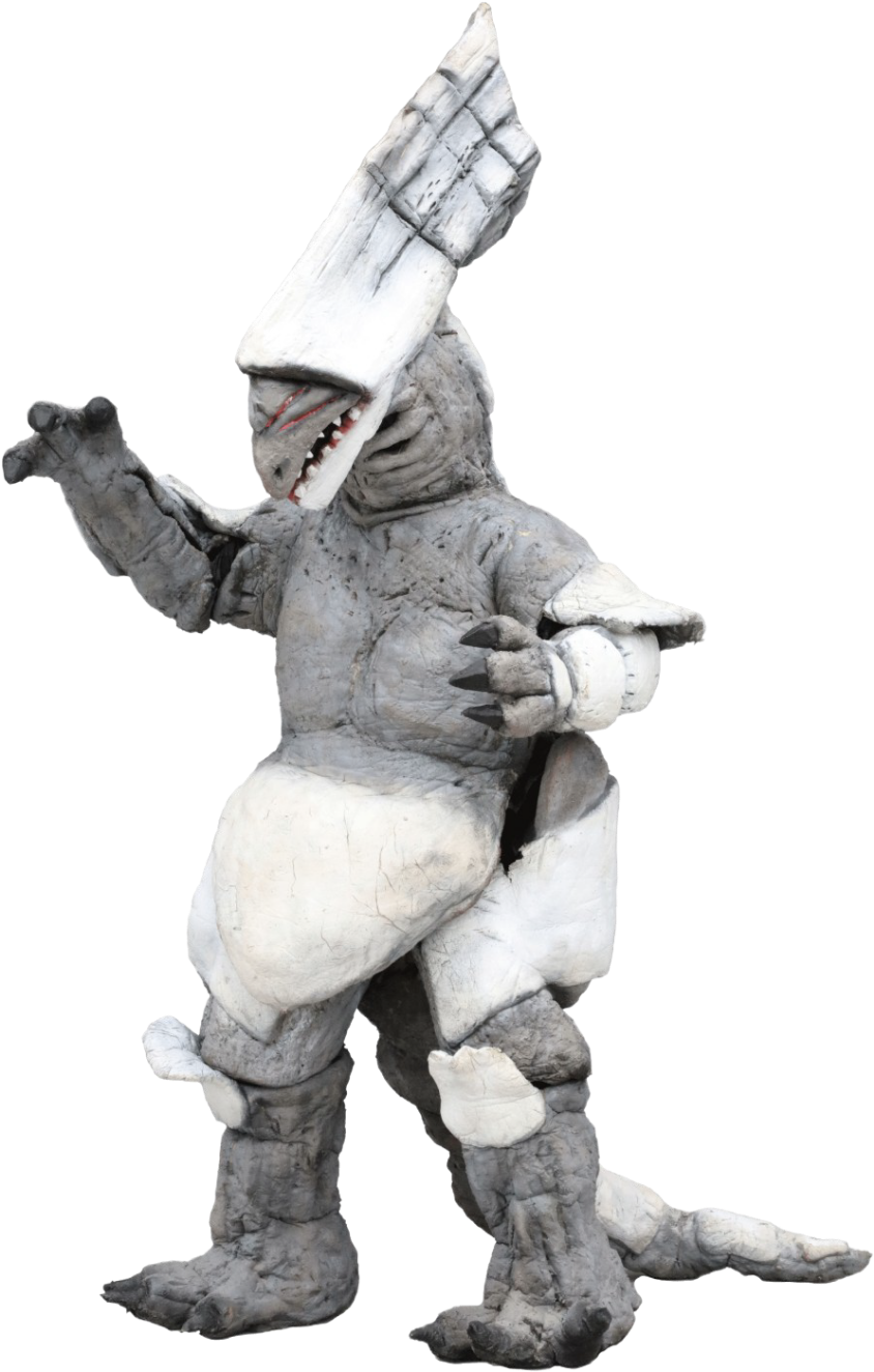 すかがわ特撮塾1期生制作作品に登場する怪獣「ヨロイガー」の全身像