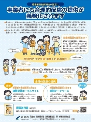 事業所による合理的配慮の提供が義務化についてのチラシ
