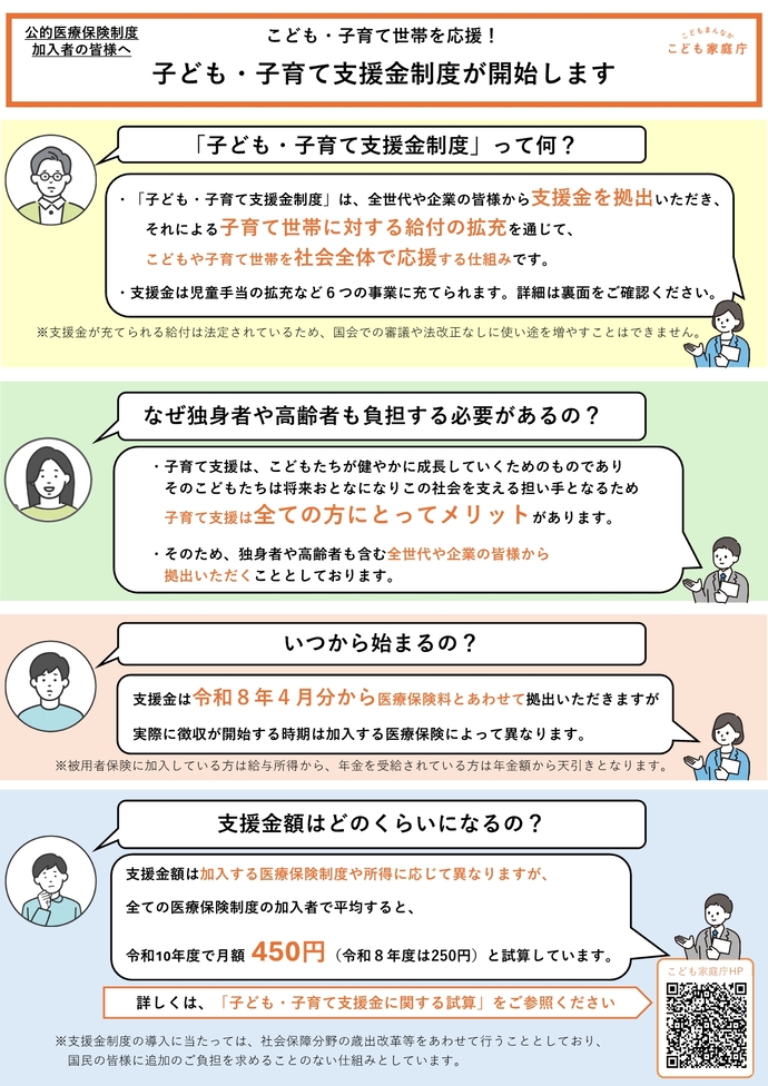 子ども・子育て支援金制度リーフレット（表）