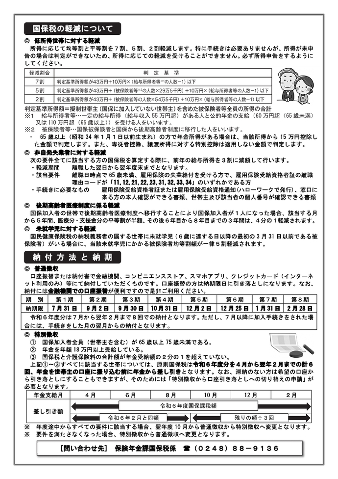 国民健康保険税のチラシ（裏）