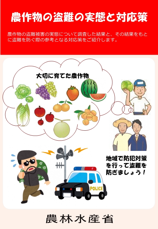 パンフレット農作物の盗難の実態と対応策（農林水産省）表紙