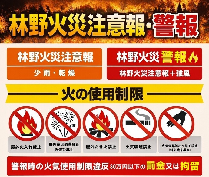 林野火災注意報・警報のポスター