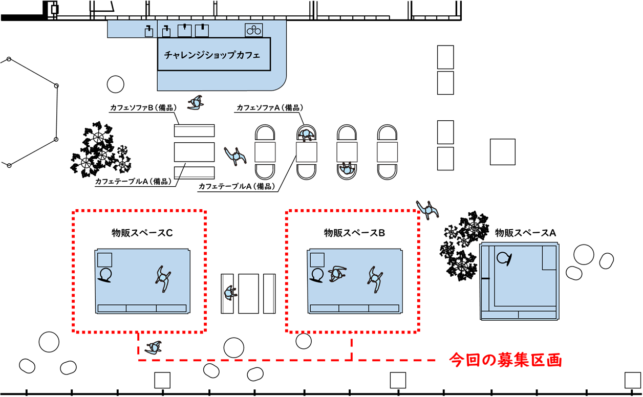 今回の募集区画が赤で囲まれた、募集区画図